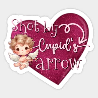 Shot by Cupid's arrow Sticker